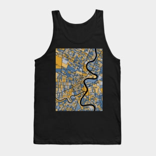 Winnipeg Map Pattern in Blue & Gold Tank Top